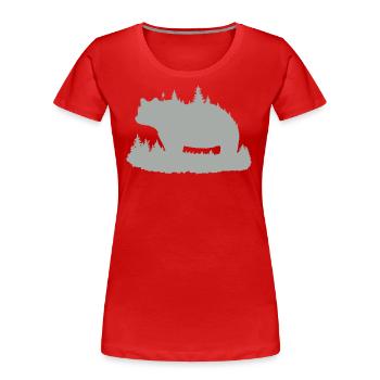 Braunbär in der Natur. - Frauen Premium Bio T-Shirt - Rot - Vorne - Mia (176cm)