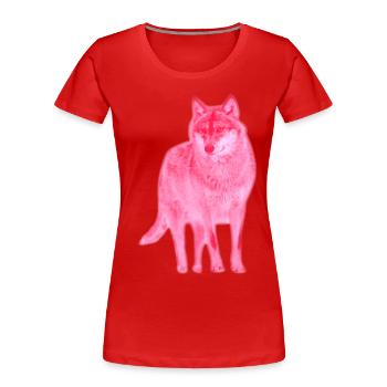 wolf canis lupus wulf alphatier pink - Frauen Premium Bio T-Shirt - Rot - Vorne - Mia (176cm)