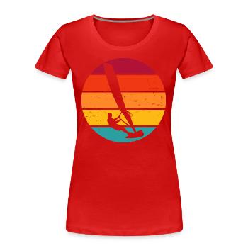Men's Windsurfer Surfer Windsurfing Windsurfing Windsurf - Women's Premium Organic T-Shirt - red - Front - Mia (176cm)