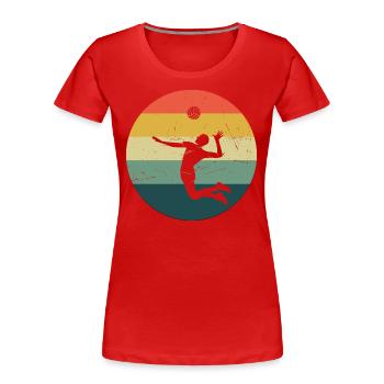 Beach Volley Damen Volley Volleyballspielen - Frauen Premium Bio T-Shirt - Rot - Vorne - Mia (176cm)