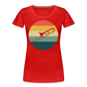 Tromboniste Brass Band Hommes Femmes Brass Brass - T-shirt bio Premium Femme - rouge - Devant - Mia (176cm)