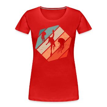 Divers Diving Ladies Scuba Diver Scuba Diver - Women's Premium Organic T-Shirt - red - Front - Mia (176cm)