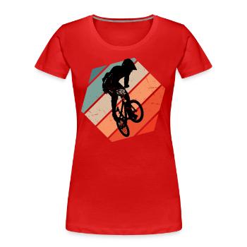 Bike bmx Radfahren Herren bmx fahrrad bmx jungen - Frauen Premium Bio T-Shirt - Rot - Vorne - Mia (176cm)