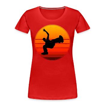 Herren Damen Breakdance Bboy Hip Hop Hiphop - Frauen Premium Bio T-Shirt - Rot - Vorne - Mia (176cm)