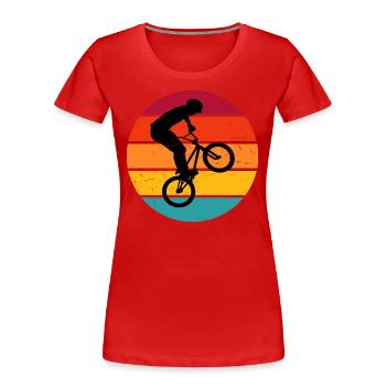 Herren bmx jungen Bike bmx fahrrad Radfahren - Frauen Premium Bio T-Shirt - Rot - Vorne - Mia (176cm)