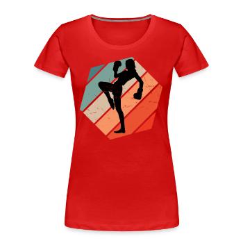 Boxing Kickbox Kickboxer Kickboxing Kickboxen - Frauen Premium Bio T-Shirt - Rot - Vorne - Mia (176cm)