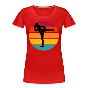 Boxe thaïlandaise Boxe thaïlandaise Hommes Boxers thaïlandais Femmes - T-shirt bio Premium Femme - rouge - Devant - Mia (176cm)