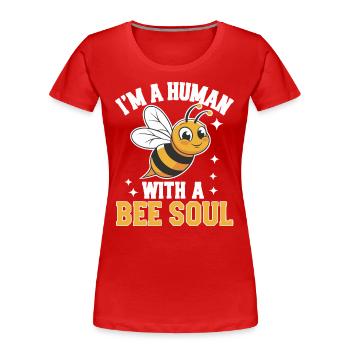 honey bee beekeeper bees bee - Women's Premium Organic T-Shirt - red - Front - Mia (176cm)
