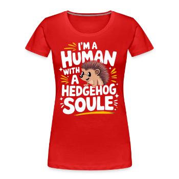 hérisson animal épineux hérisson - T-shirt bio Premium Femme - rouge - Devant - Mia (176cm)