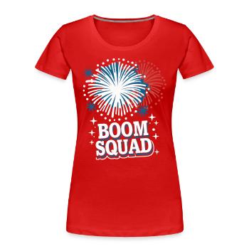 Pyrotechnie Feux d’artifice Pyrotechnie - T-shirt bio Premium Femme - rouge - Devant - Mia (176cm)