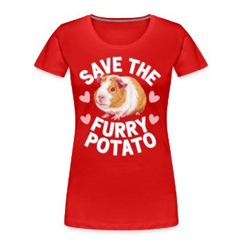 Meerschweinchen - Frauen Premium Bio T-Shirt - Rot - Vorne - Mia (176cm)