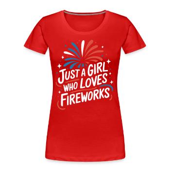 Pyrotechniker Feuerwerk Pyrotechnik - Frauen Premium Bio T-Shirt - Rot - Vorne - Mia (176cm)