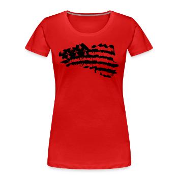 Breton flag,Breton map,vintage BZH - Women's Premium Organic T-Shirt - red - Front - Mia (176cm)