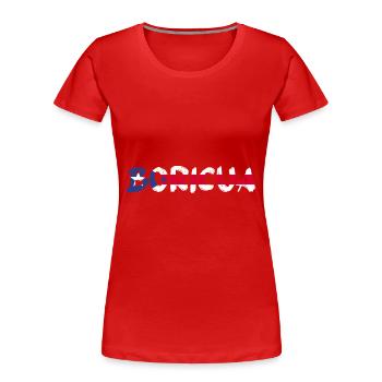 Puerto Rico | Puerto Ricaner Flagge Geschenkideen - Frauen Premium Bio T-Shirt - Rot - Vorne - Mia (176cm)