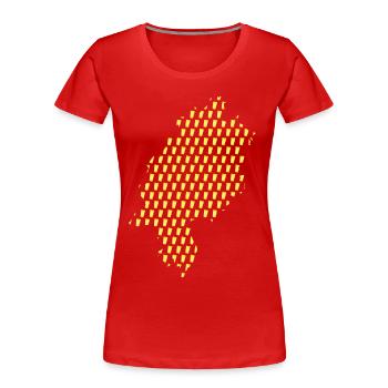 Apfelwein Hessen Bembel Karte Geripptes Geschenk - Frauen Premium Bio T-Shirt - Rot - Vorne - Mia (176cm)