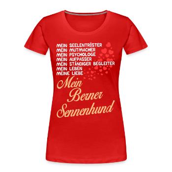 Berner-Sennenhund - Mein - Frauen Premium Bio T-Shirt - Rot - Vorne - Mia (176cm)