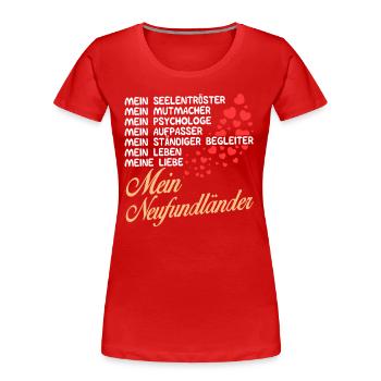 Neufundländer - Mein - Frauen Premium Bio T-Shirt - Rot - Vorne - Mia (176cm)
