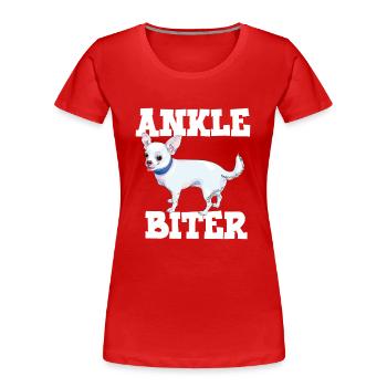 Chihuahua Hund Knöchelbeißer - Frauen Premium Bio T-Shirt - Rot - Vorne - Mia (176cm)