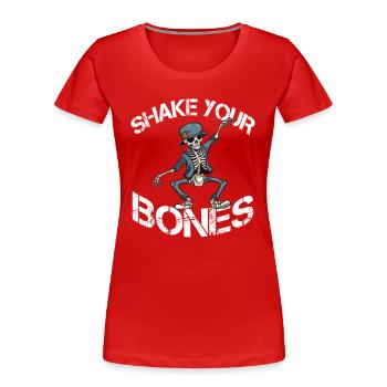 Secouez votre squelette osseux en disant Lusitg - T-shirt bio Premium Femme - rouge - Devant - Mia (176cm)