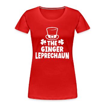The Ginger Leprechaun - Women's Premium Organic T-Shirt - red - Front - Mia (176cm)