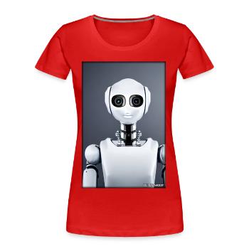 Robot Future Technology Science Android - T-shirt bio Premium Femme - rouge - Devant - Mia (176cm)