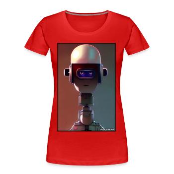 Robot Future Technology Science Android - T-shirt bio Premium Femme - rouge - Devant - Mia (176cm)