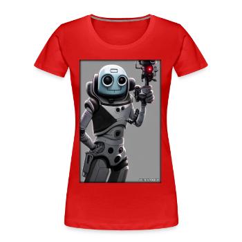 Robot Future Technology Science Android - T-shirt bio Premium Femme - rouge - Devant - Mia (176cm)
