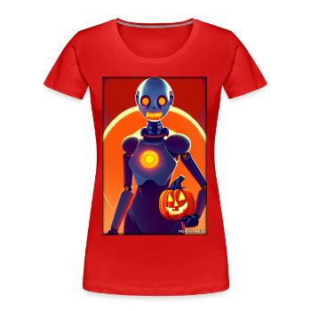 Robots Halloween Future Technology Science - T-shirt bio Premium Femme - rouge - Devant - Mia (176cm)