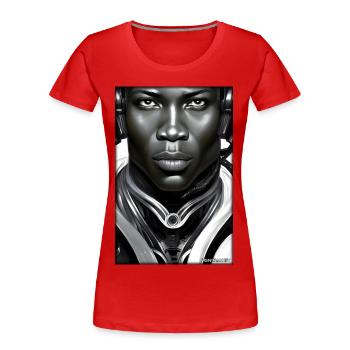 Cyborg Man Future Sci-Fi Machine Technology - T-shirt bio Premium Femme - rouge - Devant - Mia (176cm)