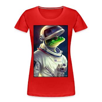 Frog Amphibian Astronaut Future Sci-Fi Technology - T-shirt bio Premium Femme - rouge - Devant - Mia (176cm)