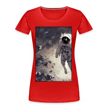 Astronaut Zukunft Sci-Fi Technik - Frauen Premium Bio T-Shirt - Rot - Vorne - Mia (176cm)
