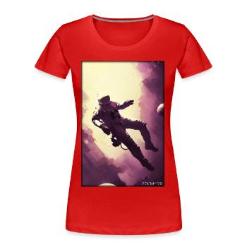 Astronaut Zukunft Sci-Fi Technik - Frauen Premium Bio T-Shirt - Rot - Vorne - Mia (176cm)