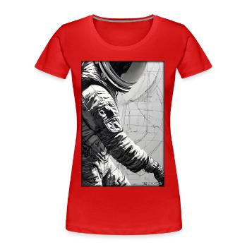 Astronaut Zukunft Sci-Fi Technik - Frauen Premium Bio T-Shirt - Rot - Vorne - Mia (176cm)
