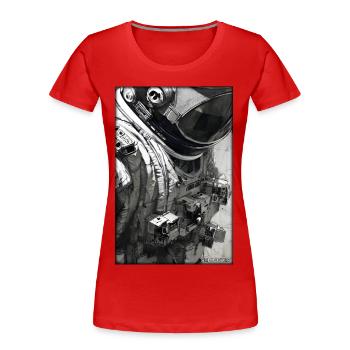 Astronaut Zukunft Sci-Fi Technik - Frauen Premium Bio T-Shirt - Rot - Vorne - Mia (176cm)