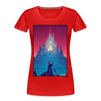 Schloss Burg Festung Architektur Landschaft - Frauen Premium Bio T-Shirt - Rot - Vorne - Mia (176cm)
