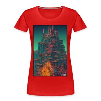Schloss Burg Festung Architektur Landschaft - Frauen Premium Bio T-Shirt - Rot - Vorne - Mia (176cm)