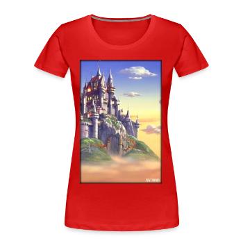 Schloss Burg Festung Architektur Landschaft - Frauen Premium Bio T-Shirt - Rot - Vorne - Mia (176cm)