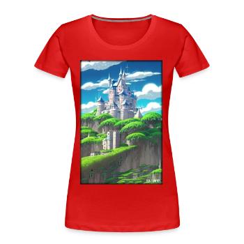 Schloss Burg Festung Architektur Landschaft - Frauen Premium Bio T-Shirt - Rot - Vorne - Mia (176cm)