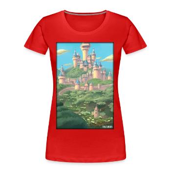 Schloss Burg Festung Architektur Landschaft - Frauen Premium Bio T-Shirt - Rot - Vorne - Mia (176cm)