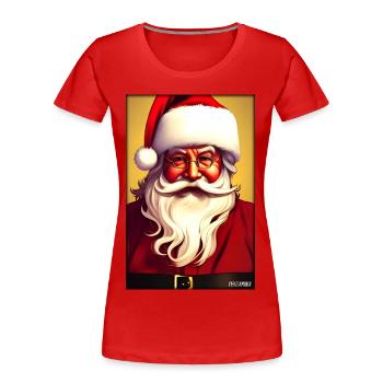 Weinachten Weihnachtsmann weihnachtlich Winter - Frauen Premium Bio T-Shirt - Rot - Vorne - Mia (176cm)