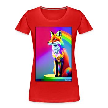 Fox Polygone Forest Dwellers Forest Animal Wilderness Animal Animal - T-shirt bio Premium Femme - rouge - Devant - Mia (176cm)