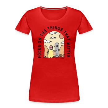 Skate Focus (farbig) - Frauen Premium Bio T-Shirt - Rot - Vorne - Mia (176cm)