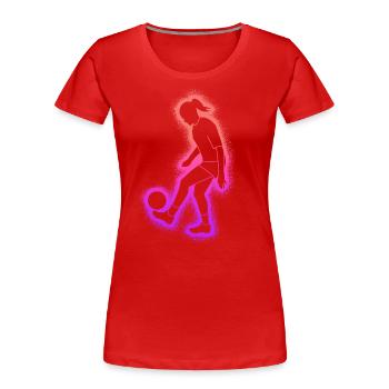Football Joueur de football Femmes Joueur de football - T-shirt bio Premium Femme - rouge - Devant - Mia (176cm)