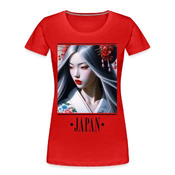 Culture Club - Asia - Japan 3 - Frauen Premium Bio T-Shirt - Rot - Vorne - Mia (176cm)