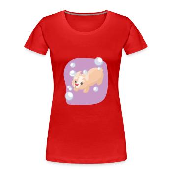 Seifenblasen Hund - Frauen Premium Bio T-Shirt - Rot - Vorne - Mia (176cm)