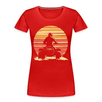 Quad quad coucher de soleil vintage - T-shirt bio Premium Femme - rouge - Devant - Mia (176cm)