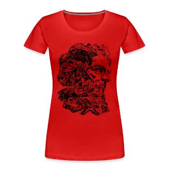 Zeus (iso) - Frauen Premium Bio T-Shirt - Rot - Vorne - Mia (176cm)