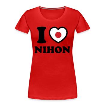 I HEART [LOVE] NIHON - Women's Premium Organic T-Shirt - red - Front - Mia (176cm)