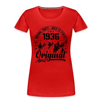 1936 April Original: 88 Years Anniversary Gift - Women's Premium Organic T-Shirt - red - Front - Mia (176cm)