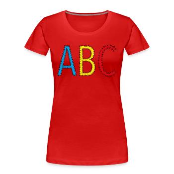 ABC - Schulstart - Schulkind - Frauen Premium Bio T-Shirt - Rot - Vorne - Mia (176cm)
